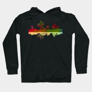 Silhouette Art Lake Shoreline Abstract Colour Hoodie